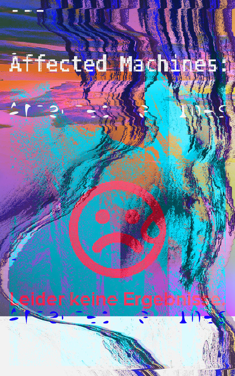 colorful glitch image accompanied by a sad smiley and text: Affected Machines: Unfortunately No results