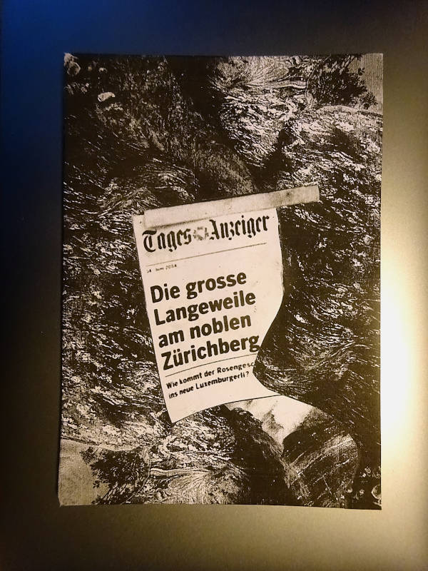 Die grosse Langeweile am noblen Zürichberg, newspaper headline
