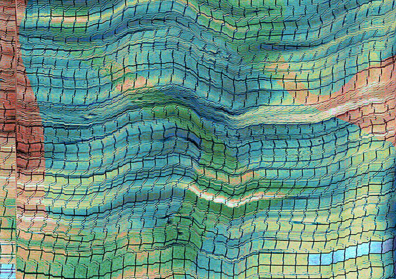 distorted grid pattern underwater