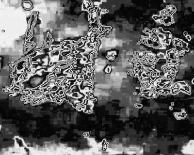 alien map filter used on grayscale pixel filter resulting in massive glitch