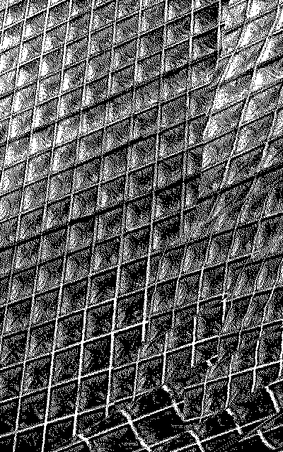 picture of a glass block facade. Towards one side of the image curves and distorts.