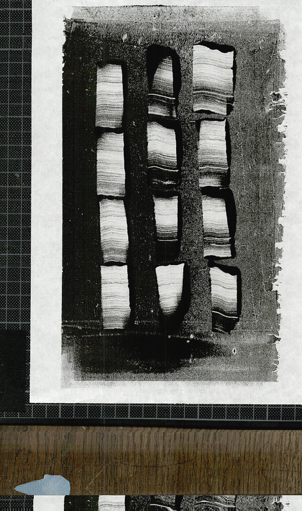 abstract lino/glass print