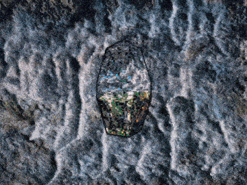 slimy stones in the grotto, rotating cyber grotto gem
