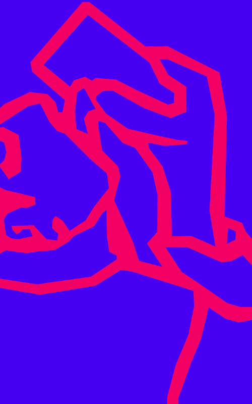 abstract and bolder line drawing of a person licking their phone glass surface to unlock it, probably with their DNA.